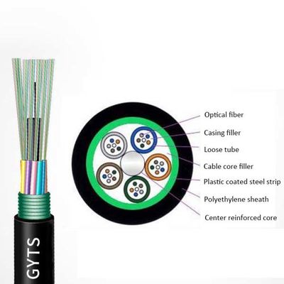 Outdoor Fiber Optic Cable Single Mode Gyts 4 Core Stranded Loose Tube