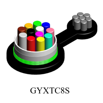 GYXTC8S Outdoor Single Mode 2 4 8 12 24 Core Armoured Figure 8 Aerial Optical Fiber Cable